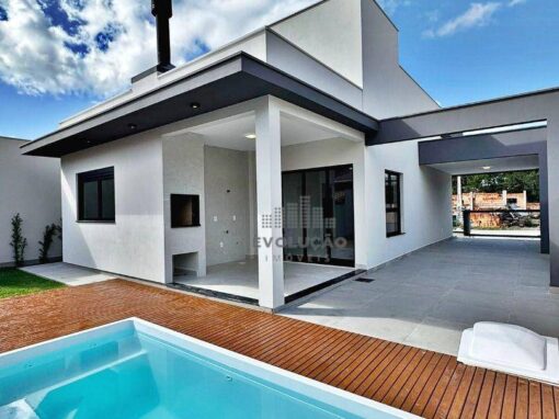 Casa de Alto Padrão Nova com Piscina e Área Gourmet no Bosque São José – Forquilhas